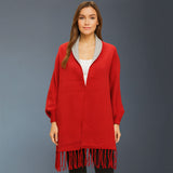 Fringe Trim Shawl Poncho