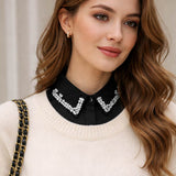 Rhinestone Collar Detachable Shirt Insert