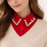 Rhinestone Collar Detachable Shirt Insert