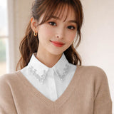 Rhinestone Collar Detachable Shirt Insert