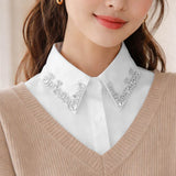 Rhinestone Collar Detachable Shirt Insert
