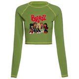 Women's Y2K Gothic Cartoon Print T-Shirt Trendy