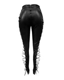 Viper Lace-Up Faux Leather Pants - AfterAmour