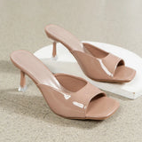 Square Toe Open Heels - AfterAmour