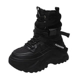 Lace Up Platform Sneaker Boots - AfterAmour