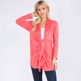 Asymmetrical Open Front Solid Cardigan