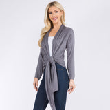 Asymmetrical Open Front Solid Cardigan