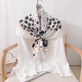 Silk Feel Rose Print Square Scarf