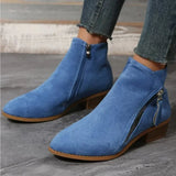 Suede Side-Zip Ankle Boots - AfterAmour