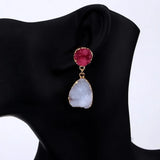 Quartz Crystal Teardrop Earings