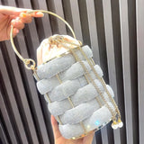 Layered Rhinestone Clutch Bag