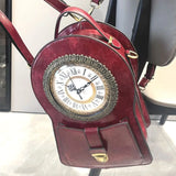 Crimson Timekeeper Clock Backpack - AfterAmour