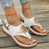 Buckled Wedge Sandals - AfterAmour