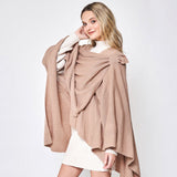 Shoulder Strap Solid Ruana Poncho