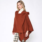 Shoulder Strap Solid Ruana Poncho