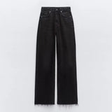 Women's High Waist Wide Leg Denim Pants