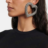 Rhinestone Heart Earrings - AfterAmour