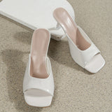 Square Toe Open Heels - AfterAmour