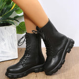 Platform Motorcycle Ankle Boots - AfterAmour