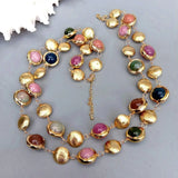 Brushed Multi-Color Jade Necklace - AfterAmour