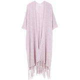 Knit Fringe Kimono Poncho