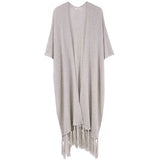 Knit Fringe Kimono Poncho