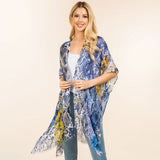 Lightweight Snake Skin Printed Kimono Poncho