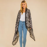 Lightweight Leopard Print Kimono Poncho