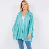 Elegant Solid Drape Wrap Poncho