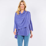 Elegant Solid Drape Wrap Poncho