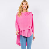 Elegant Solid Drape Wrap Poncho