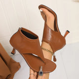Solid High Heel Sandals - AfterAmour