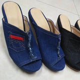 Denim Platform Wedges - AfterAmour