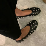 Studded Leather Flats - AfterAmour