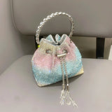 Radiant Crystal Evening Bucket Bag - AfterAmour