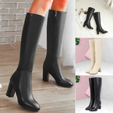 Soft Leather Back Zipper Boots - AfterAmour