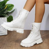 Platform Motorcycle Ankle Boots