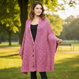 Button up Cardigan Effect Knit Yarn Shawl Scarf