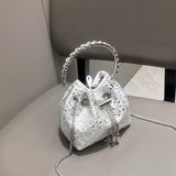 Lavender Luxe Crystal Bucket Bag - AfterAmour