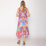Abstract Print Sleeveless Maxi Dress