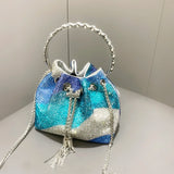Radiant Crystal Evening Bucket Bag - AfterAmour