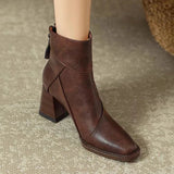 Crest Block Heel Boots - AfterAmour