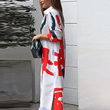 Loose Brushstroke Print Dress - AfterAmour