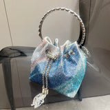 Radiant Crystal Evening Bucket Bag - AfterAmour