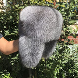 Full Oversized Fox Fur Trapper Hat - AfterAmour