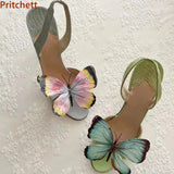 Butterfly Thin Heels Slingback Sandals