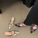 Flower Pointed Toe Heels - AfterAmour