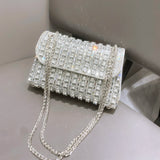 Rhinestones Lined Clutch Bag - AfterAmour
