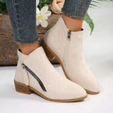 Suede Side-Zip Ankle Boots - AfterAmour