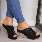 Denim Platform Wedges - AfterAmour
